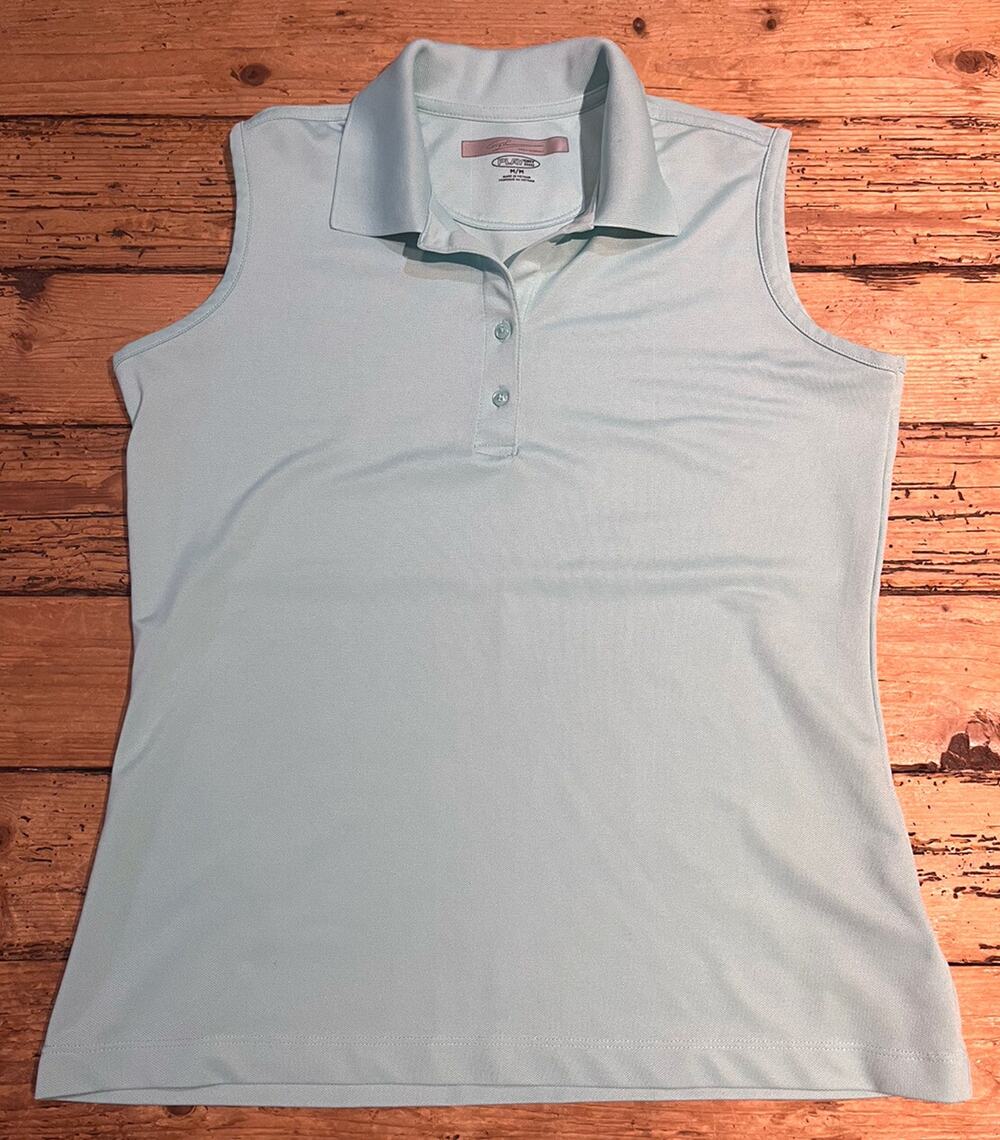 Greg Norman Womens Size M Mint Green Sleeveless Polo Shirt NWOT